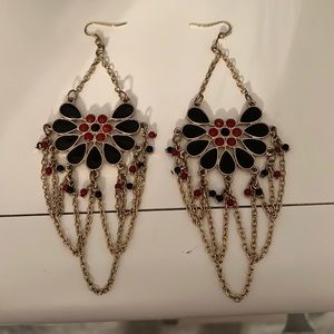 floral dangly earrings
